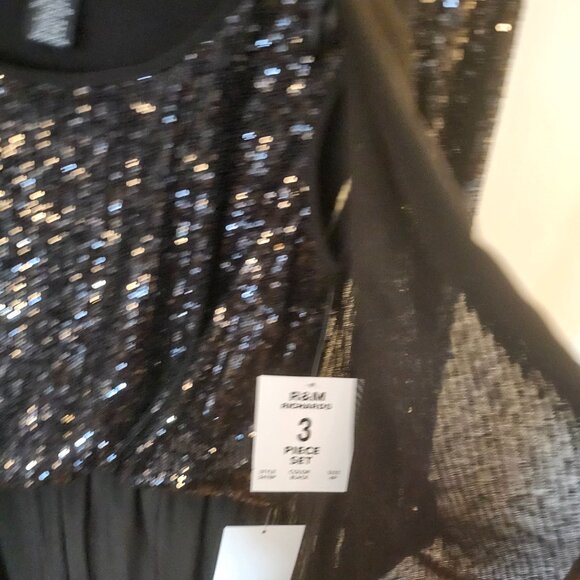 Black Sequined Jacket, Top & Pants Petite 3-Pc(NWT) - Picture 9 of 13